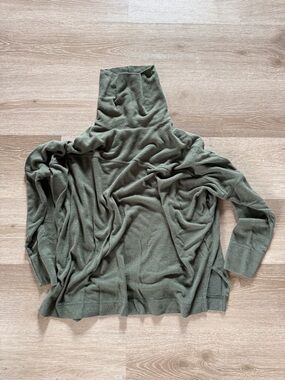 aerie Olive Green Cozy cowl neck sweatshirt